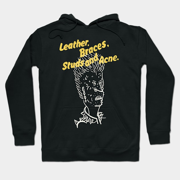 Leather Braces Studs Hoodie by darklordpug